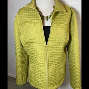 Chico’s Lime Green Quilted Jacket, size 1